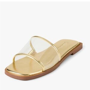Gold Slide Sandals